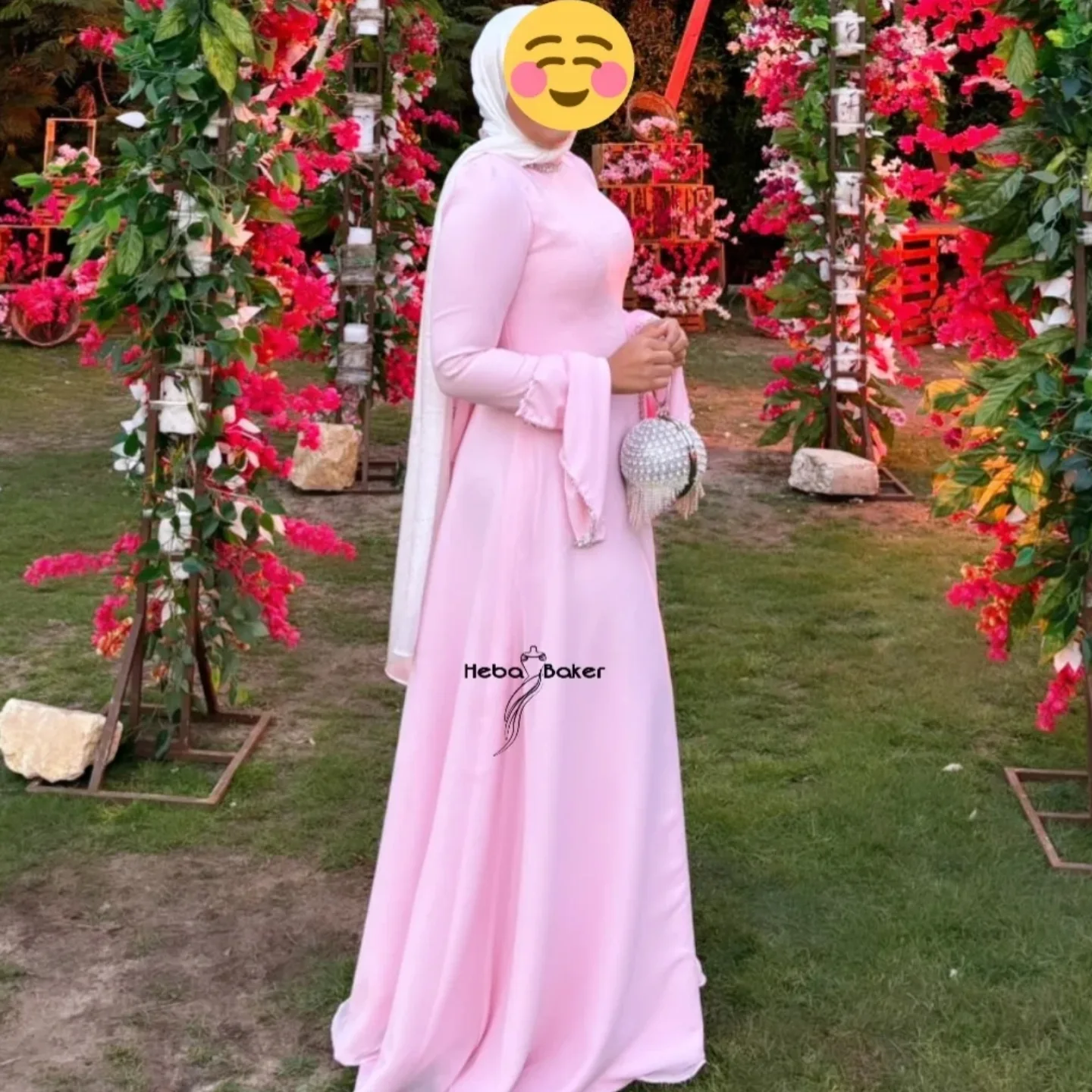 Pink jewel cuff dress